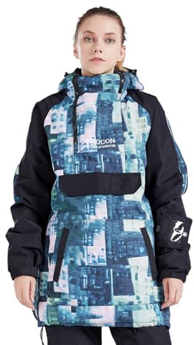 Bluemagic SkiJacken Skianzüge Schneeanzüge für Damen, Outdoorjacke Softshelljacken Outdoor Funktionsjacke, Winddicht Warm und Atmungsaktiv(Grün,L)