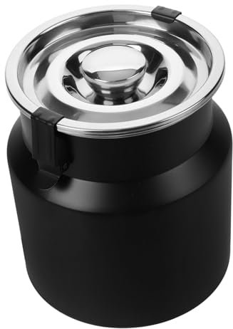 LABRIMP Cubeta De Acero Inoxidable Tapa Jarra Multiuso Para Leche y Granos Para Cocina y Camping