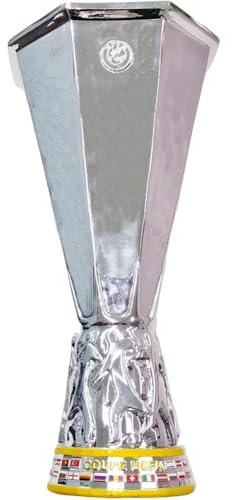 JHRFU Trofeo in Resina d'Argento per Calcio - Replica della Coppa Europea Regalo per Fan Souvenir Decorazione per Casa e Ufficio Ornamento da Scrivania per Collezionisti