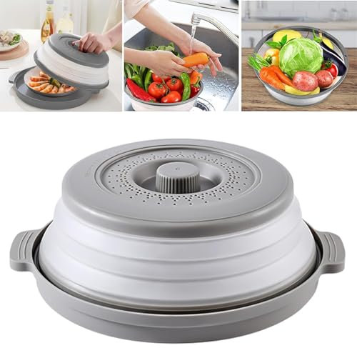 Koqit Moderna copertura pieghevole per forno a microonde, coperchio per microonde, coperchio per forno a microonde, protezione dagli schizzi per microonde, filtro pieghevole, cestino per verdure per