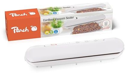 Peach Vakuumiergerät To-Go!| kabellos | Lebensmittel natürlich Frischhalten | kein Foodwaste mehr | PH330A, Weiß