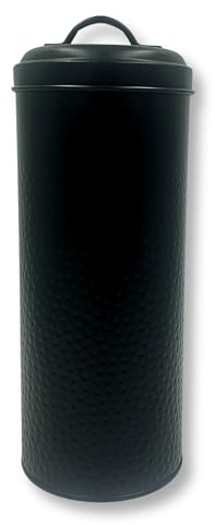 MediMuc Vorratsdose Nudeldose, Lebensmitteldose YURI strukturierte Oberfläche, schwarz pulverbeschichtet, rund, Maße Ø/H 11,0 x 27,0 cm Volumen ca. 2,5L