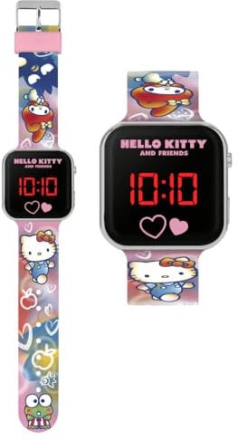 CARTOON Hello Kitty & Friends Digital-Armbanduhr für Kinder mit LED-Display, Silikonband