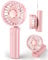 Hssio Portable Handheld Fan, Mini Desk Fan Foldable 2000mAh, 180° Ratotion, 3 Speeds, Ultra Quite, Up to 8H Long Use Time, Small Personal Cooling Fans Makeup Eyelash Fan for Women Girl, Rose Pink