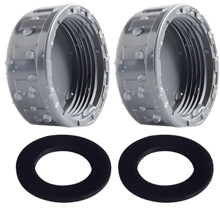 2 Stück PVC Gewindekappe 32mm mit Gummidichtungen für 1'' Innengewinde Schlauchanschlüssen, strapazierfähige Rohrkappe für Schlauchverbinder im Garten- und Sanitärbedarf