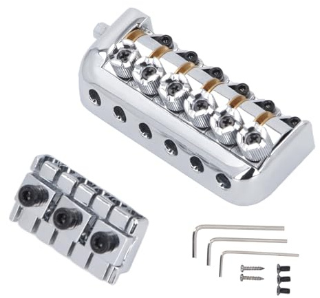 Headless Guitar Bridge Alloy Steel Vintage Tremolo -System Kit für E -Gitarren -Ersatz Silber Farbe 6 Saite mit Zubehörschrauben Schraubenschlüssel