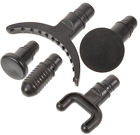 5 Stück Massagekopf Adapter für Sportmassagegerät aus Kunststoff Schwarz | Austauschbare Aufsätze, Runde und U-förmige Form, für Fitnesspersonal und Gewichtheber