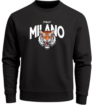 Neverless® Sweatshirt Herren Frontprint Pullover mit Print Milano Tiger Fashion Streetwear