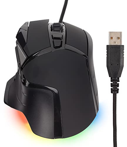 Womamaxsc DM502 Gaming, Filaire avec rétro-éclairage rvb, DPI 800 7200, Optique, Plug and Play pour Jeu sur PC, Ordinateur avec 6 s, ABS l