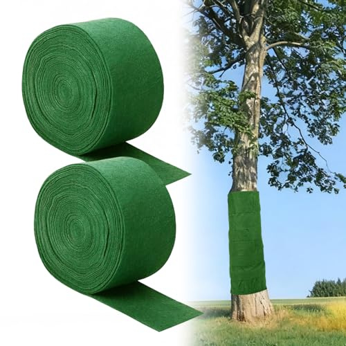 CVASNF 2 Rollen Baumschutzbandage, 17m x 12cm Wiederverwendbar Baumschutz Stamm Baumschutzfolie für Pflanzen Frostschutz Umpflanzen von Pflanzen Warmhalten und Befeuchten