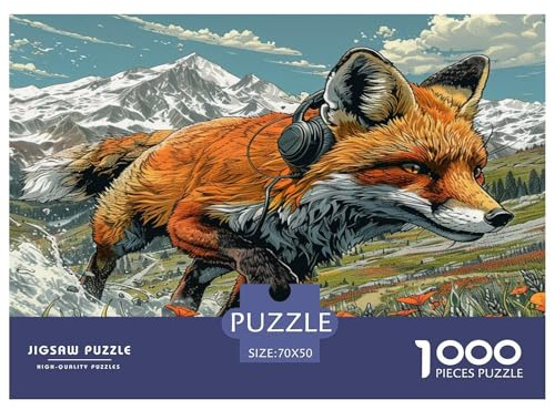 1000 Teile Puzzle Für Erwachsene & Kinder Ab 14 Jahren - Fox Künstlerische Tiere Lern-Herausforderung 70x50cm/1000pcs
