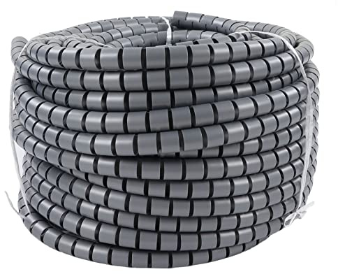 Haofy Protecteur de Gaine de Câble PE en Spirale, Manchon de Tube D'enroulement de Fil Flexible pour Câble D'ordinateur, Ligne électrique, Réseau (Diamètre 42mm 20m)