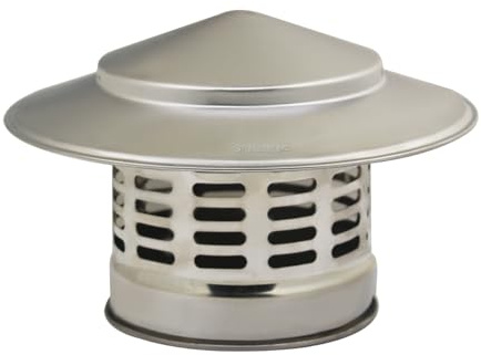 Sombrerete chimenea antiviento sombrerete salida humos para chimenea pellets y leña barbacoa exterior jardin caperuza salida humos antilluvia antirrevoco (ID 160mm)