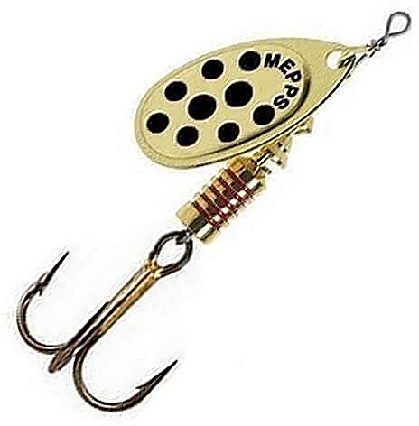 Mepps - Cucchiaino speciale per pesca alla trota Aglia, multicolore, OR POINTS NOIRS PAR 1, 2