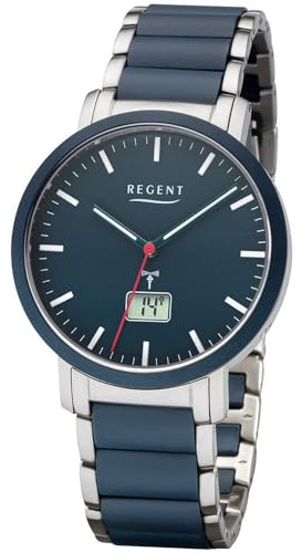 Regent Herren Analog Quarz Uhr mit Edelstahl/KER Armband 11030182