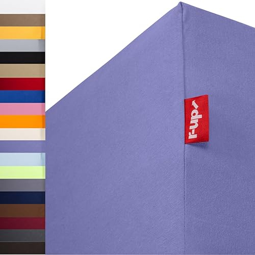 r-up Passt Spannbettlaken 180x200-200x220 bis 35cm Höhe viele Farben 100% Baumwolle 130g/m² Oeko-TEX stressfrei auch für Boxspringbetten (lila)