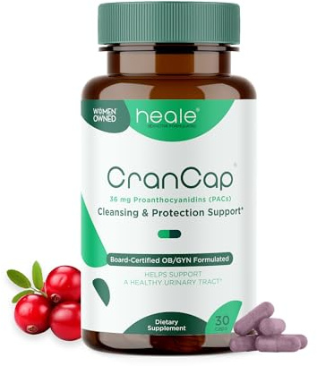 CranCap - Cranberry Pills - Urinary Tract Health Cranberry Supplement - 36mg of Potent PACs - Non GMO, Vegan, Gluten Free - by Heale - 30 Capsules