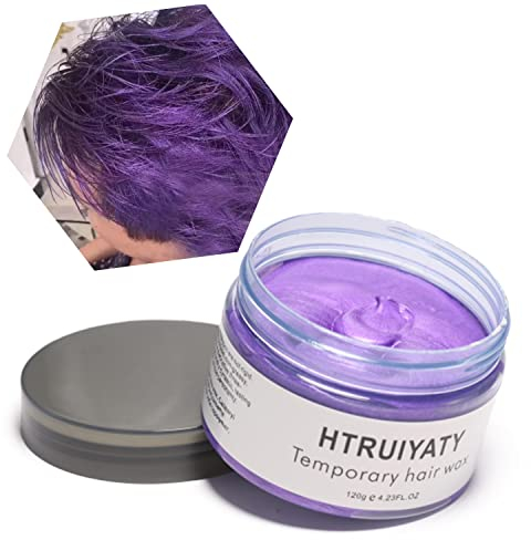 Cera Púrpura del color del pelo, modelado temporal de una sola vez Cera natural del teñido de pelo del color, crema temporal del peinado, cera que modela para la fiesta, Cosplay, partido (Púrpura)