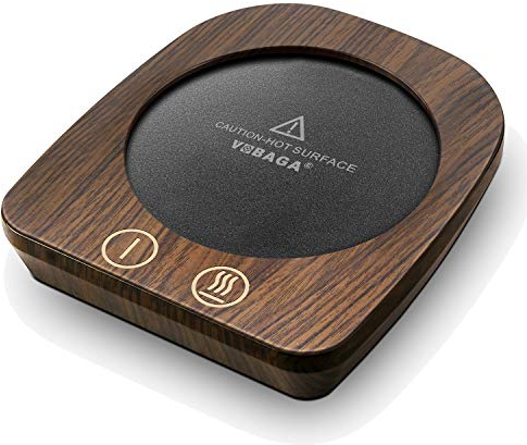 VOBAGA Imitation Wood Grain Coffee Cup Warmer & Mug Warmer For Desk, Auto Shut Off Electric Cup Beverage Warmer Plate with 3 Temperature Settings for Tea, Water, Cocoa, Milk