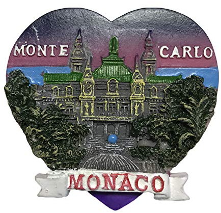 Monaco 3D Kühlschrankmagnet in Herzform, Reiseaufkleber, Souvenirs, Heim & Küche, Dekoration, Kühlschrankmagnet aus China