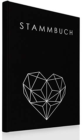 Hochzeitideal – Stammbuch der Familie Geometric Schwarz DIN A4 - Buchbinderleinen Stammbuch Hochzeit - Familienbuch Standesamt mit 4-Fach Ringmechanik 3 Klarsichthüllen