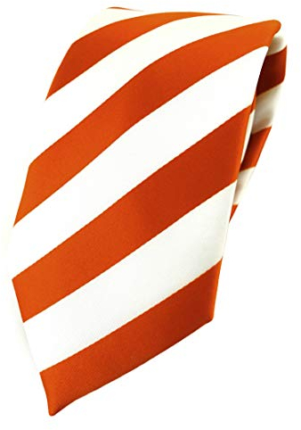 TigerTie Designer Krawatte in orange weiss gestreift