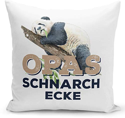 Tassenbrennerei Panda Kissen mit Spruch Opas Schnarchecke - Geschenk für Opa