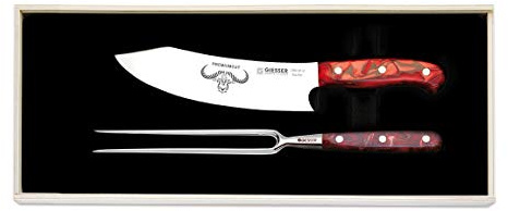 Giesser Qualitätsmesser Küchenmesser Tranchiermesser Premiumcut Tranchierset 2er Set (Red Diamond)
