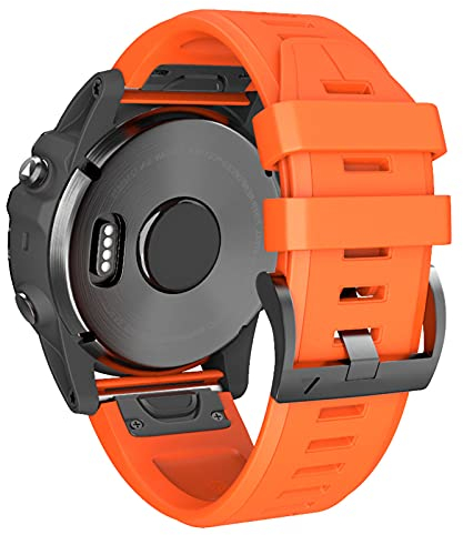ANBEST Armband für Garmin Fenix 5/6/7/6 Pro/7 Pro, 22mm Schnelle Anpassung Armbänder Kompatibel mit EPIX 2/EPIX Pro 47mm/Fenix 5 Plus/Forerunner 965/955/945/935/745 Ersatzarmband, Orange