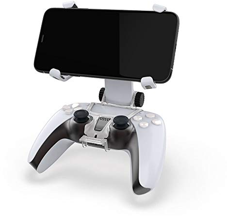 OSTENT Adjustable Convenient Mobile Phone Bracket Handle Clamp Holder Stand Mount Clip for Sony PS5 DualSense Wireless Controller