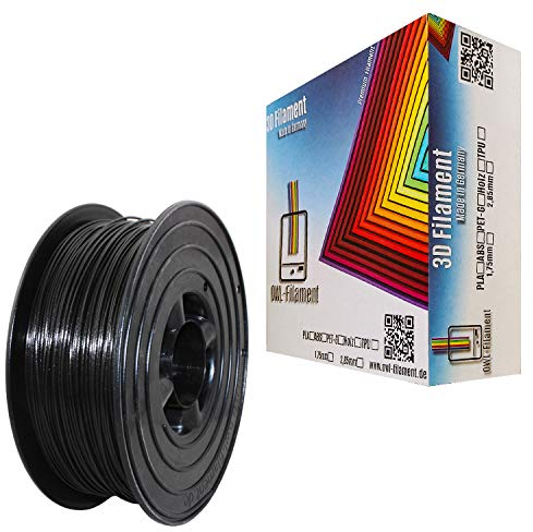 OWL-Filament 3D-Drucker PET-G 1,75mm 1kg Spule Rolle (Schwarz Metallic)