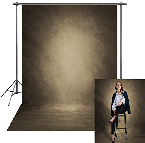 Brown Abstract Portrait Backdrop Brown Gray Solid Color Photography Background Adult Professional Portrait Studio Booth Props 5x7FT