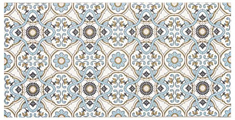 Baroni Tappetino Passatoia in Vinile da Cucina Decoro Cementine Noto 120x60 Cm in PVC Antiscivolo da Interno ed Esterno