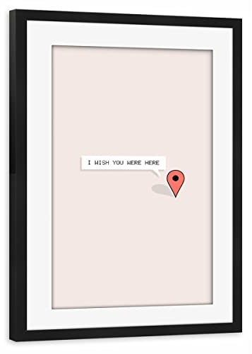 artboxONE Poster mit Rahmen schwarz 45x30 cm I Wish You were Here von Rahma Projekt - gerahmtes Poster