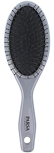 PARSA Beauty Haarbürste Unicolor mit Metallpins Kopfmassage Haar Bürste | Hairstyling oval, Das Luftkissen Passt Sich, Lieferumfang, Styling