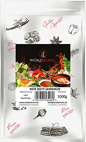 Rote Beete gemahlen Rote Bete Pulver aus Deutschland. Beutel 1000 Gramm (1kg)