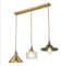 Kronleuchter Vintage Design Esstischlampe, 3-flammig E27, Modern Esszimmerlampe, Kreativ Pendelleuchte Glas Messing Lampenschirm Hängelampe für Büro, Wohnzimmer, Küchen, D60cm, Höhenverstellbar 150cm