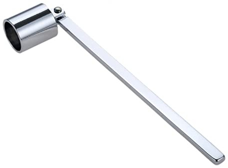 TEENGSE Silver CandleSnuffer,Rotatable Long Handle Steel Flame Extinguisher