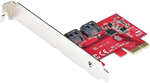 StarTech.com Scheda PCI Express SATA 2 Porte 6Gbps, Profilo Standard/Basso, Controller ASM1061 No-Raid, Adattatore a SATA III (2P6G-PCIE-SATA-CARD)