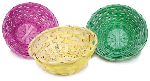 Generisch 260922 2X Holz Osterkorb 8x20cm 3 Farben Sortiert Osternest Ostergeschenk