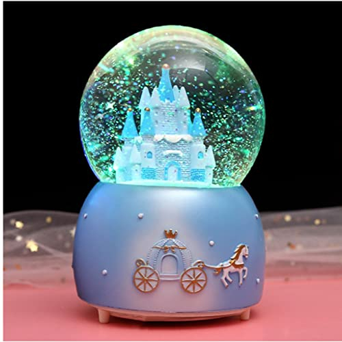 Caja musical de globo de nieve musical, bola de cristal con luces LED coloridas con purpurina, globo de nieve para niños, niñas, nietas, cumpleaños, Navidad, Año Nuevo, fiesta, regalo musical