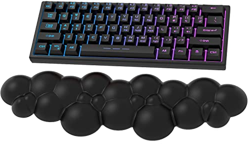 ATTACK SHARK Reposamuñecas en la Nube, Antideslizante, Soporte Ergonómico para la Muñeca, Descanso para la Palma de la Mano para Teclados Mecánicos TKL/Tamaño Completo, Reposamuñecas Teclado - Negro