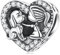 NINGAN 925 Sterling Silber kleines Mädchen und Haustier Charme heart Herzperlen kompatibel mit Damenarmband