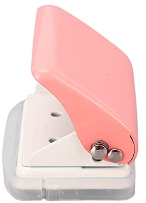 Perforateur 3 Trous Rose pour Classeur, Perforateur Robuste 3 Anneaux avec capacité de 5 Feuilles