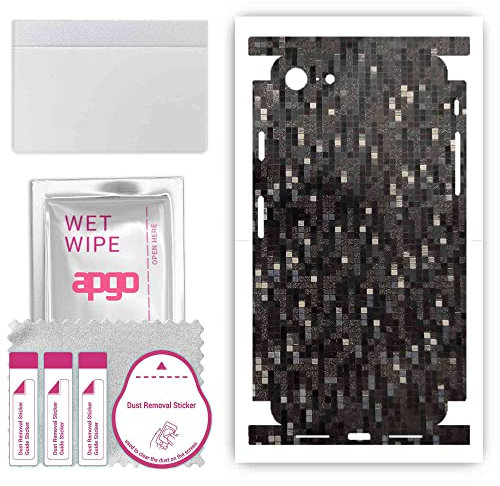 apgo Rückseite + Seiten Schutzfolie, Skin, kompatibel mit Apple iPhone 8, Hinten Displayschutzfolie aus Vinylfolie, Kratzfest, einfache Montage - Carbon Black Pixel