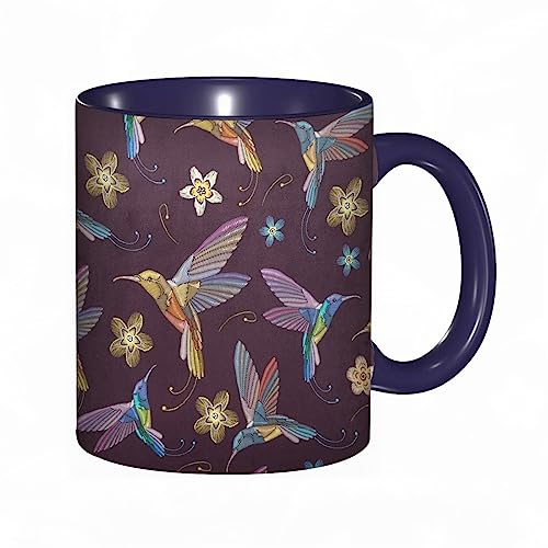 kaffeebecher Mug Stickereibeständige Kolibri-Blume,kaffeebecher porzellan, tasse Füllmenge 330 ml - sehr interessante bedruckte Teetassen