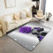 Homemissing Rose Tapis de Salon 100x150cm Salon Rose Fleur Tapis Chambre Voiture antivol Jardin Fleurs Violet Gris Tapis de Sol intérieur Terrasse Chambre à Coucher Tapis de Sol