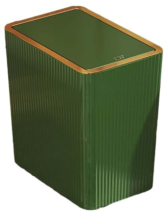 MagiDeal Poubelle de cuisine avec couvercle de Type presse, poubelle étroite, organisateur de corbeille à papier, poubelle de salle de bain avec couvercles, 12L Vert