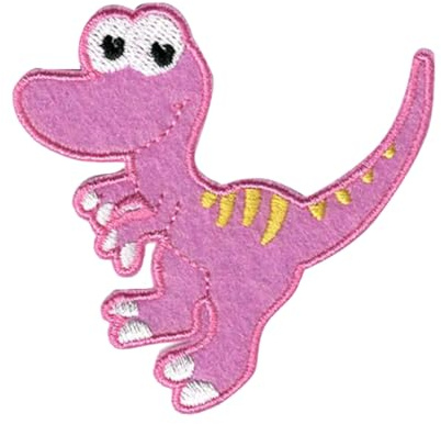 Catch the Patch Velociraptor Dinosaurier Aufnäher zum Aufbügeln 6,5 x 7 cm Bügelbild für Kinder Mädchen mit Dino Reptil, Bügelpatch Patches Bügelflicken