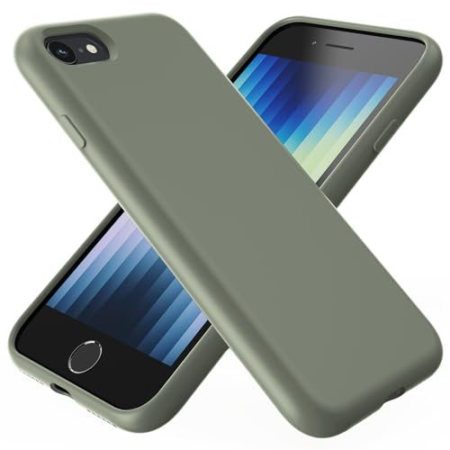 TAXXOE Liquid Silicone Case Compatible with iPhone SE 2020/2022, iPhone 8/7, 4.7 Inch, Soft-Touch, Shockproof, DustProof, Antiskid Full Body Phone Cover for iPhone SE - Copper Green